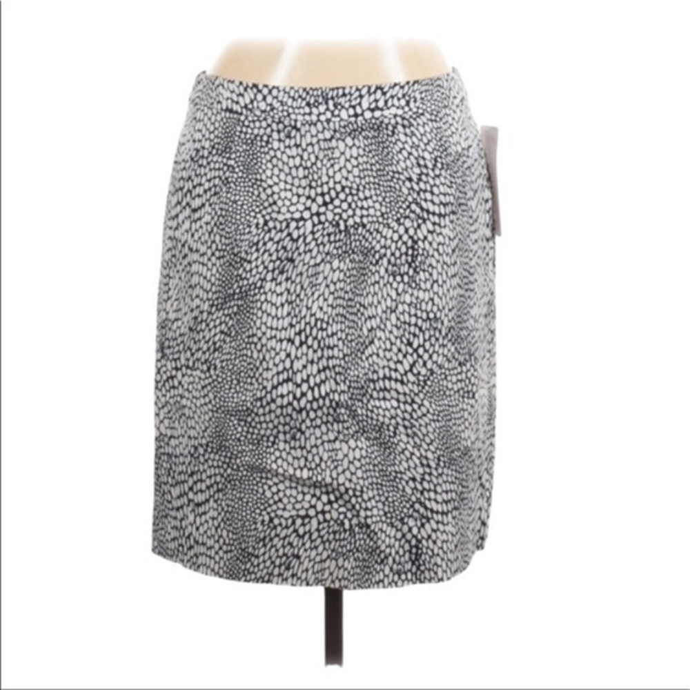 Halogen 10‎ black/white skirt splatter print side zipper lined pencil
